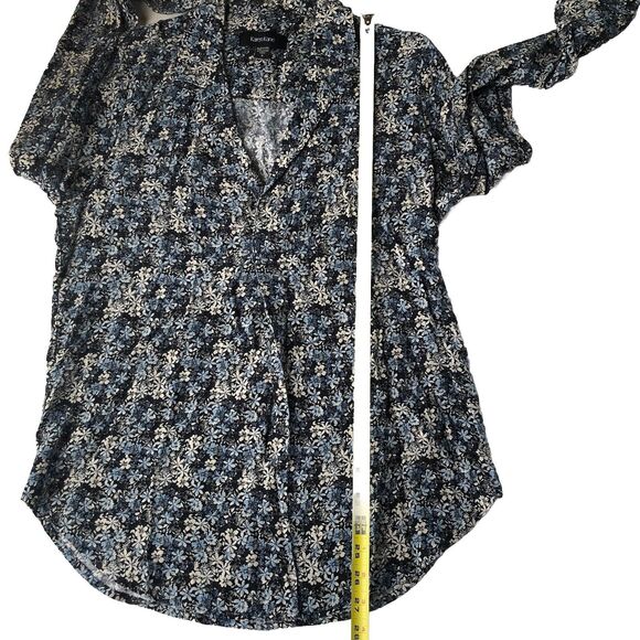 Karen Kane Floral Print Long Sleeve Blouse Pullover V Neck Shirt Small NWT - Picture 6 of 13